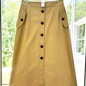 Ann Taylor AT Weekend Button Pocket Midi Skirt - NWT
